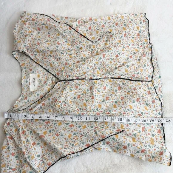 The GREAT Whip Stitch Flounce Top Shirt Ivory Floral Boho Women’s S - Picture 11 of 13